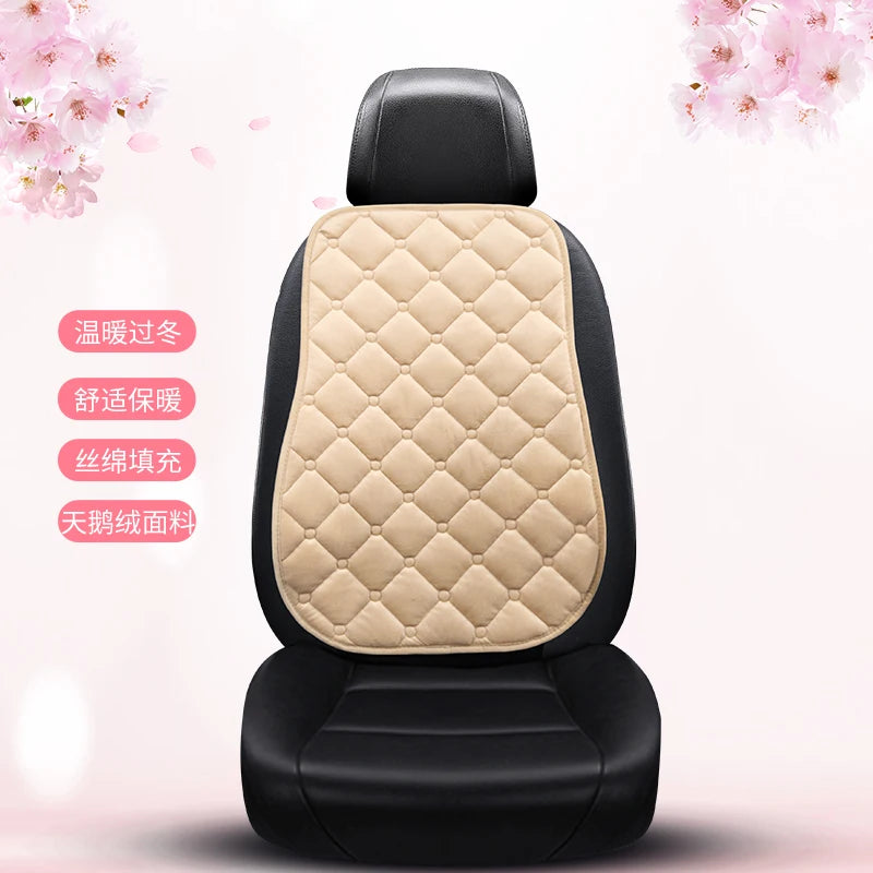 Thick Plush Car Seat Cushion Set - Warm Anti-Slip Three-Piece Winter Seat Covers