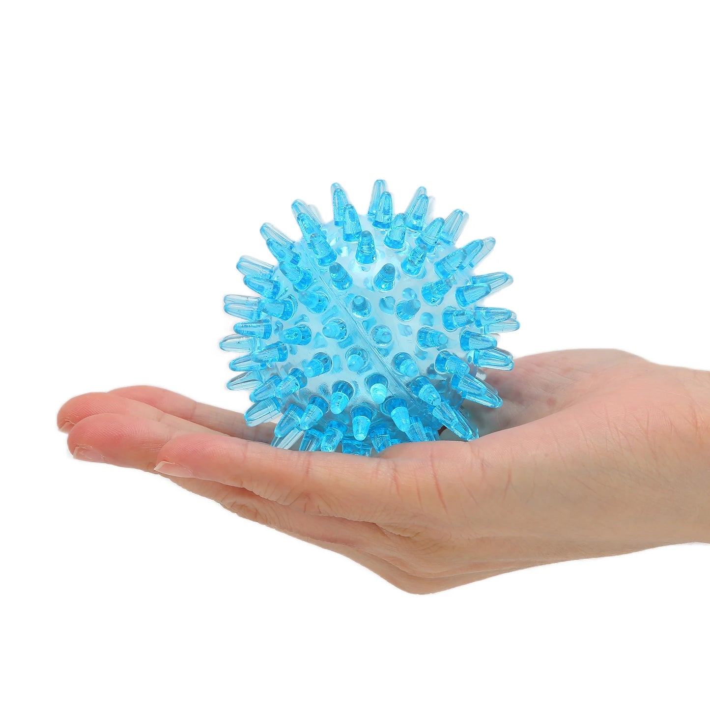 Spiky Hollow Massage Ball – Soft Transparent Stress Relief & Hand Wrist Strength Recovery Exercise Ball