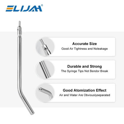 10pcs Stainless Steel Dental Air Triple Syringe – 3-Way Air Water Spray Nozzles for Teeth Whitening