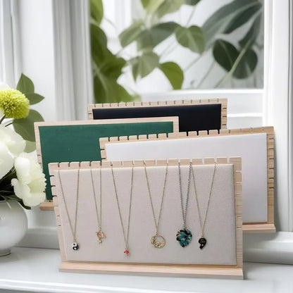 Creative Solid Wooden Necklace Display Frame – Pendant Support Jewelry Display Stand