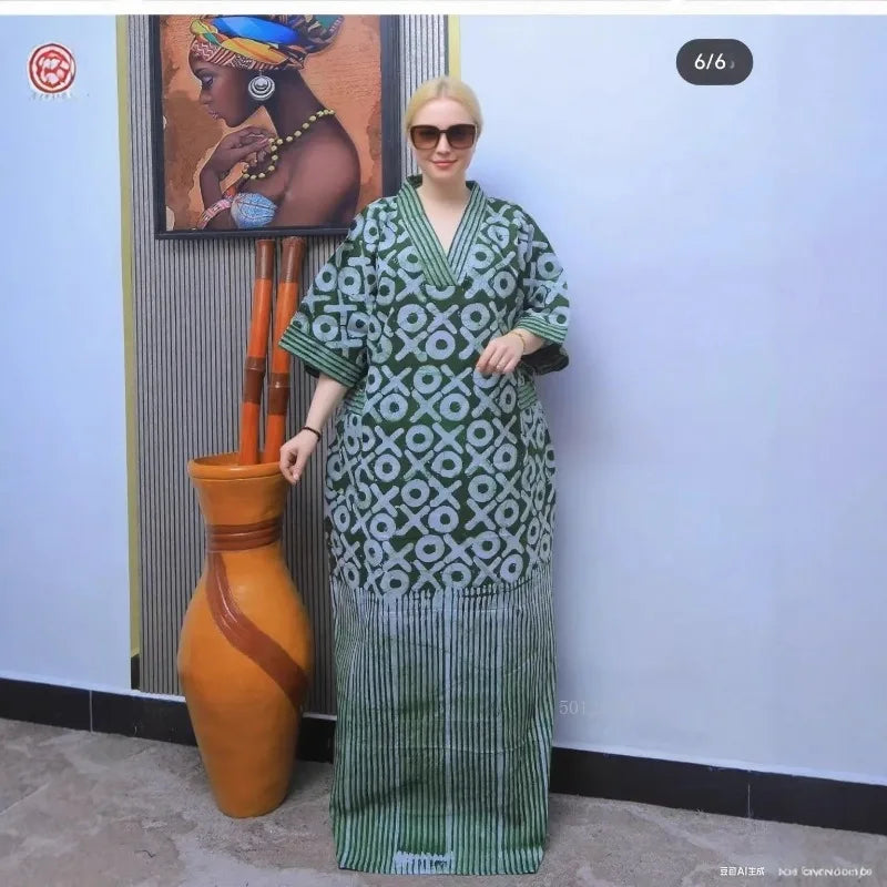 Plus Size African Maxi Dress - Traditional Dashiki Ankara Kaftan Abaya Robe