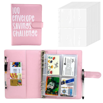 100 Envelope Challenge Binder – Savings Challenge Loose-Leaf Budget Binder with Cash Envelopes, Money Organizer System