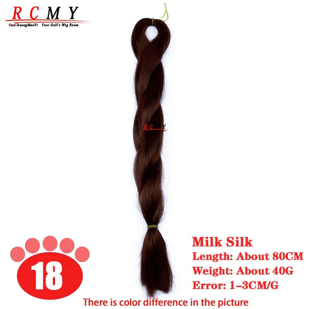 BJD/SD Reborn Doll Wig - Wine Red Milk Silk Rooting Hair Transplant Doll Hair Accessory