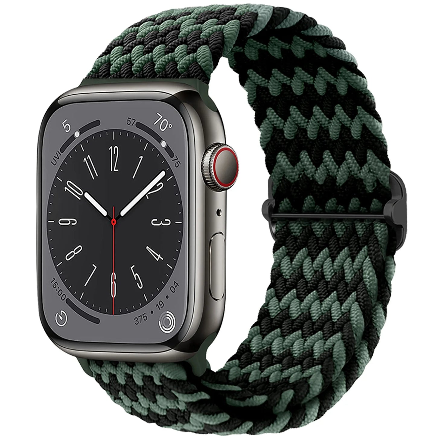 Braided Solo Loop Apple Watch Band – Stretch Nylon Bracelet Strap for Series SE, 6–11 & Ultra 2 (40mm–49mm) Adjustable Correa