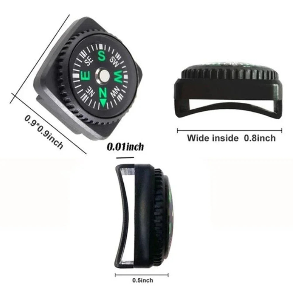 10-Piece Mini Wristband Compass Set - Portable Detachable Navigation Tool for Camping, Hiking, Travel & Emergency Survival