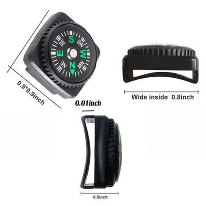 10-Piece Mini Wristband Compass Set - Portable Detachable Navigation Tool for Camping, Hiking, Travel & Emergency Survival