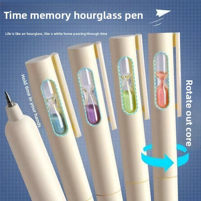0.5mm Neutral Black Gel Pen - Minimalist Rotating Sand-Flow Pen for Students and Everyday Writing