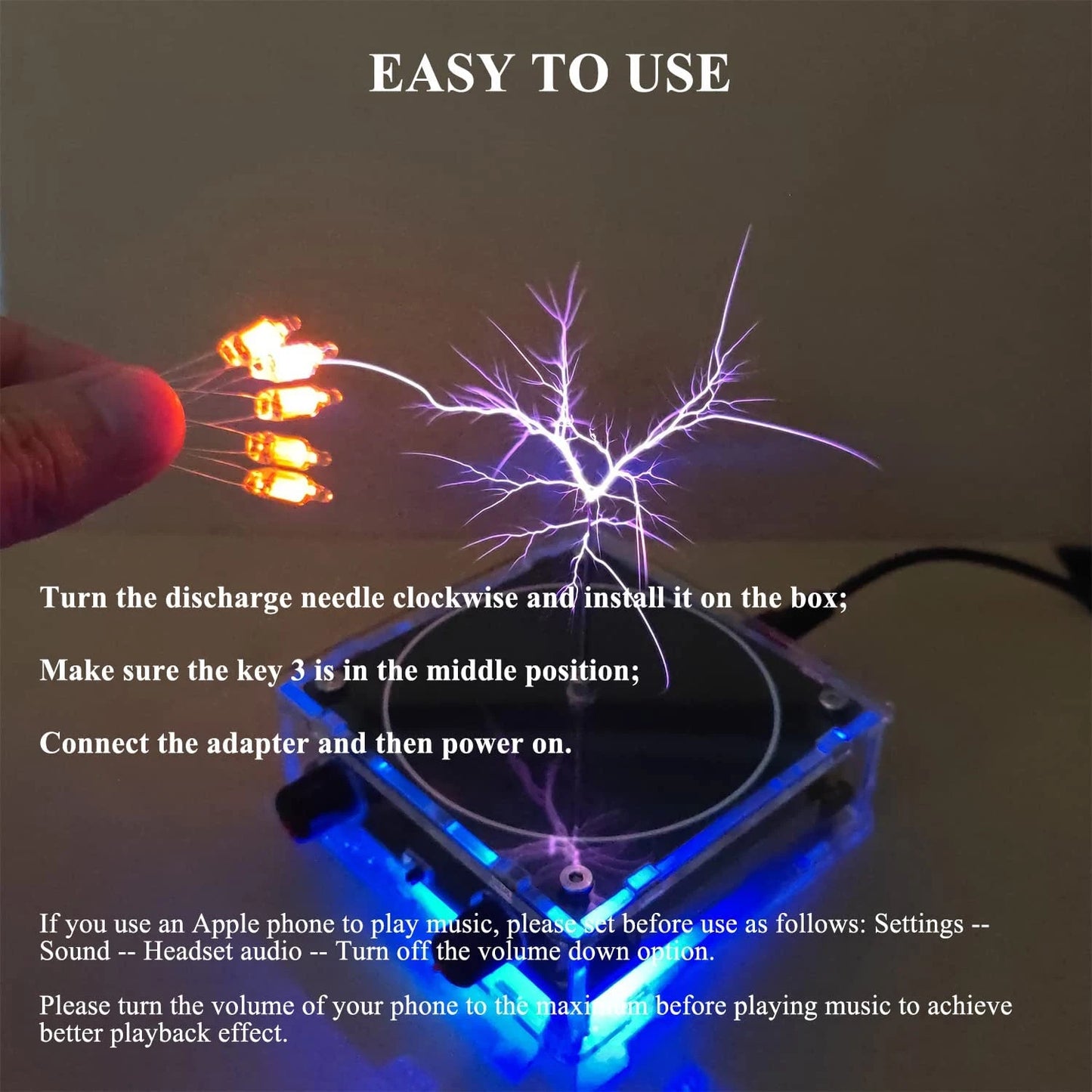 Multi-Function Tesla Music Coil Speaker – Wireless Transmission Lighting, Science & Education Experimental Product