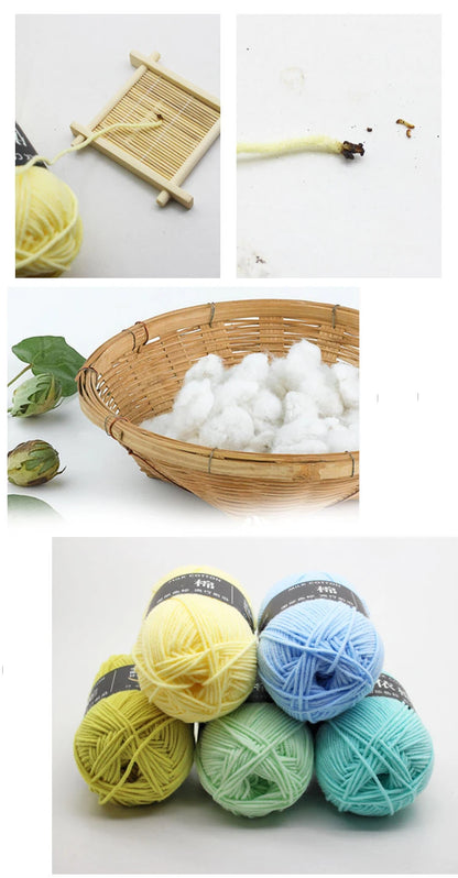 40-50g/Set 4ply Milk Cotton Knitting Yarn – Dyed Lanas for Crochet, Sweaters, Hats & Dolls, Affordable Craft Supplies