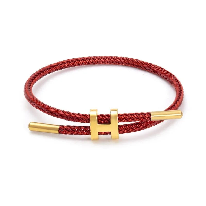 H-Buckle Stainless Steel Rope Bracelet - Multi Functional Fashion Jewelry for Men and Women