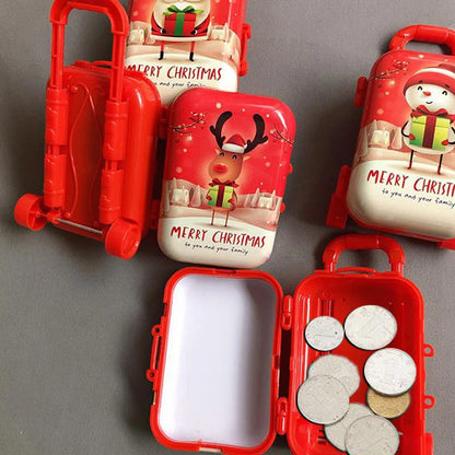 Festive Charms in a Box: Christmas Metal Tinplate Mini Suitcase - Your All-in-One Holiday Organizer!