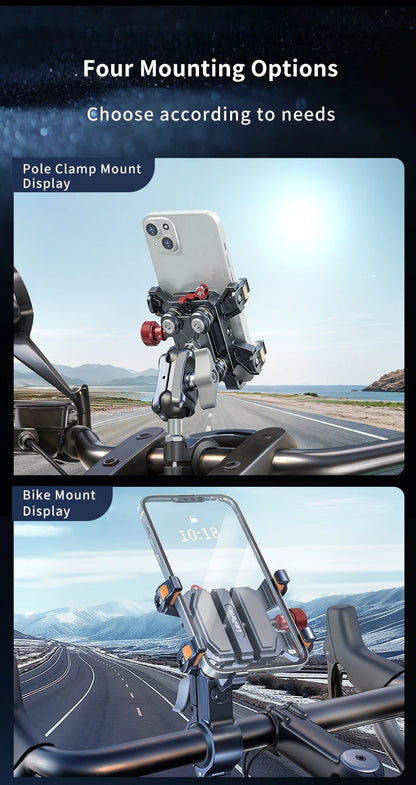 New Universal Motorcycle Phone Holder – High-Quality Alloy Shockproof Navigation Mount