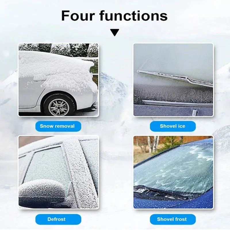 2Pcs Car Snow Shovel & Ice Scraper – Winter Windshield Defrosting Tool