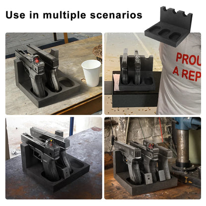 3/4/6 Slot Foam Gun Rack - Universal Pistol Holder for Glock, Handgun Display Stand & Gun Safe Organizer