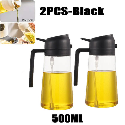 Oil Spray Bottle - 200/300/500ml Cooking Olive Oil Sprayer for BBQ Baking Vinegar & Kitchen Use