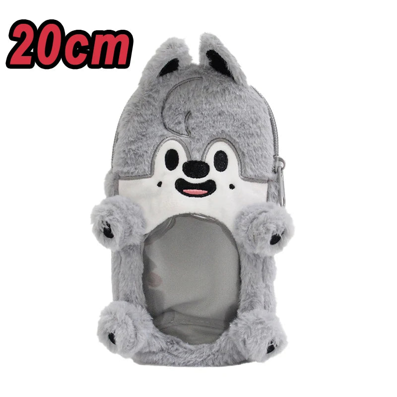 310style Skzoo Plush Pencil Case – Kawaii Kpop Stray Wolf Stuffed Animal Toy, Cartoon Plush Doll for Kids Gift