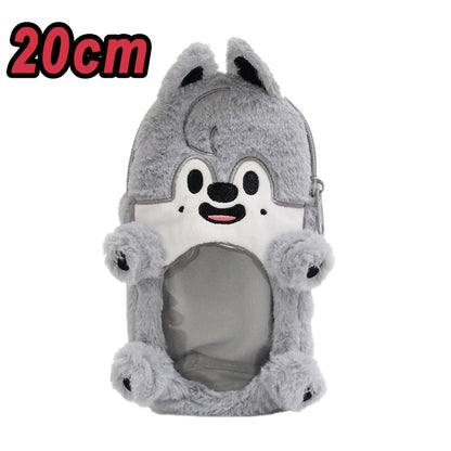 310style Skzoo Plush Pencil Case – Kawaii Kpop Stray Wolf Stuffed Animal Toy, Cartoon Plush Doll for Kids Gift