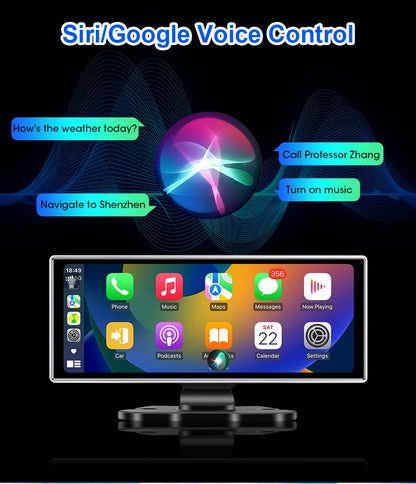 10/11.26" 4K Dash Cam — Dual Lens Car DVR with Wireless CarPlay, Android Auto, GPS & WiFi Video Recorder