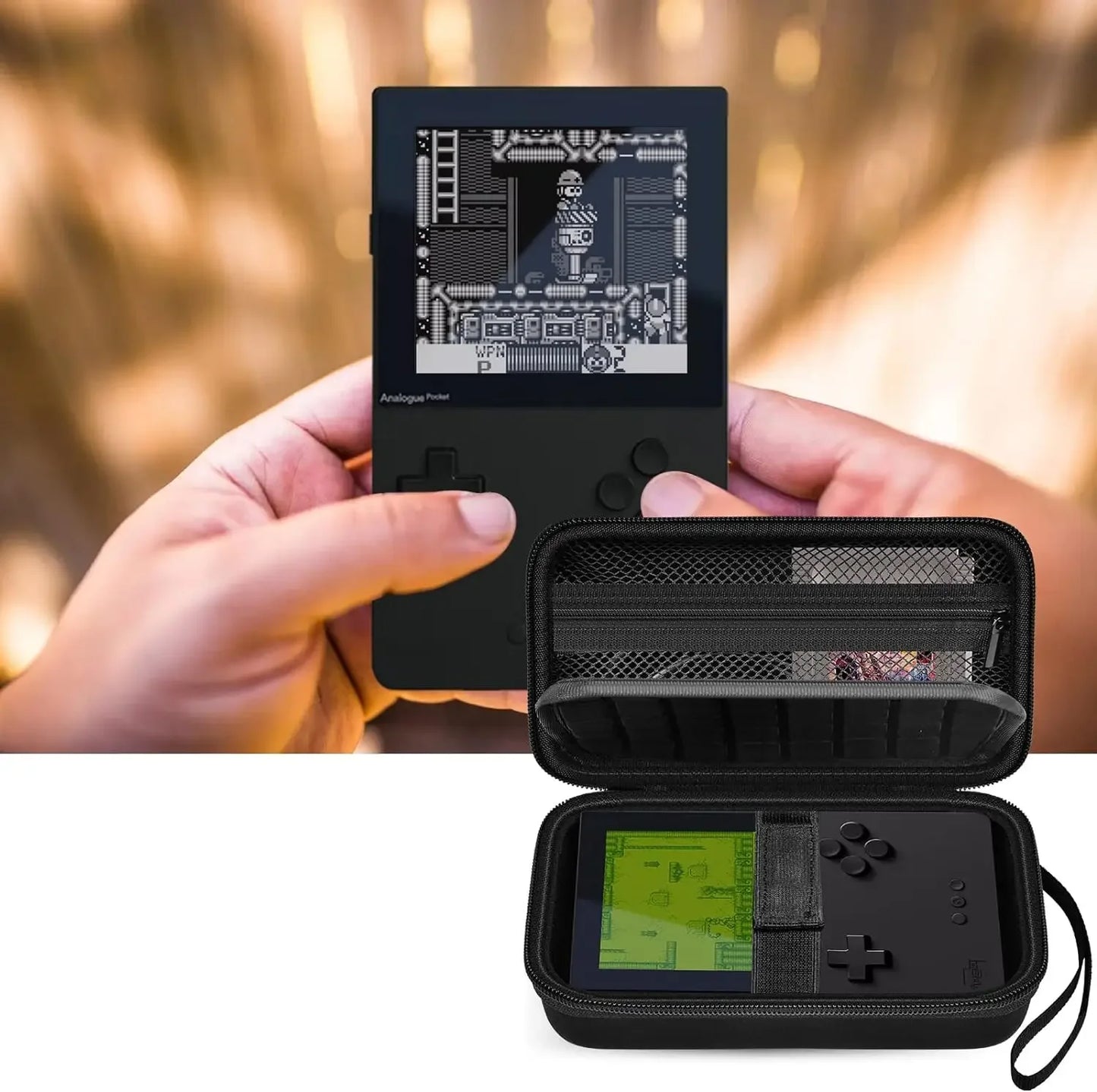 Hard Case for Analogue Pocket Handheld Console — Portable Mini Game Player Storage Bag for Game Cards