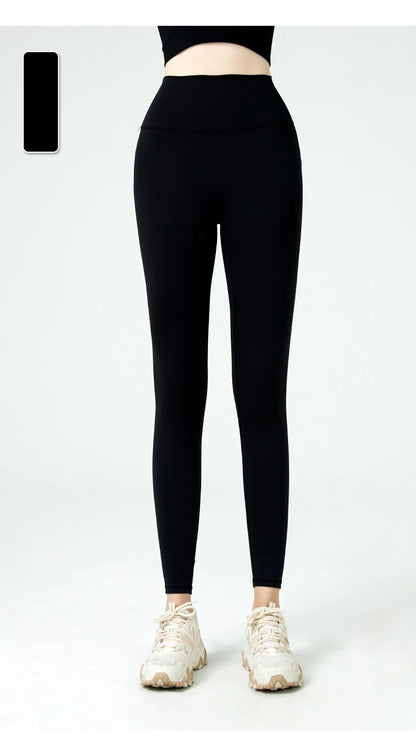 Naked Feel Butt-Lifting Yoga Leggings for Women – High Waist Sports Tights with Hidden Waist Pockets, Gym Fitness Wear