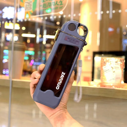 350ml Leak-Proof Plastic Sports Water Bottle – Square Cup with Lockable Lid & Measurements for Outdoor Travel