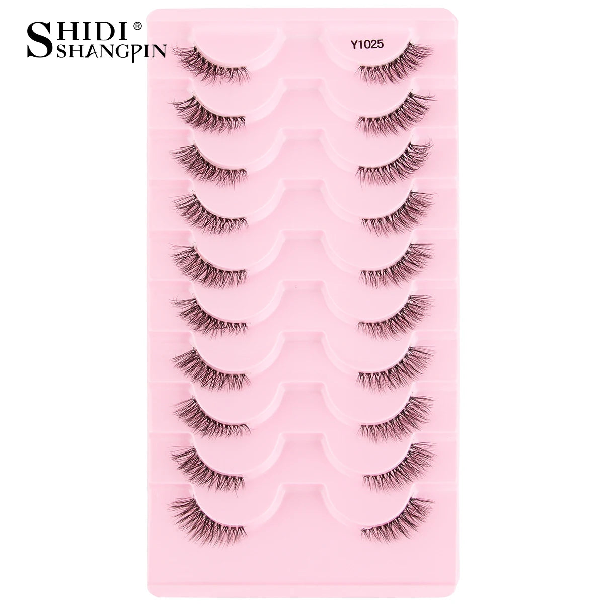 SHIDISHANGPIN 5/10 Pairs Cat Eye False Lashes – 3D Mink Half Lashes, Eyelash Extensions for Natural Makeup, Faux Cils Maquiagem