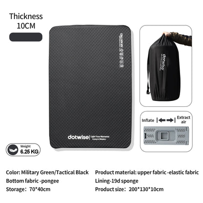 DOTWISE Self-Inflating Camping Mattress - 10cm Thick Portable Sleeping Pad for Single or Double Person Use