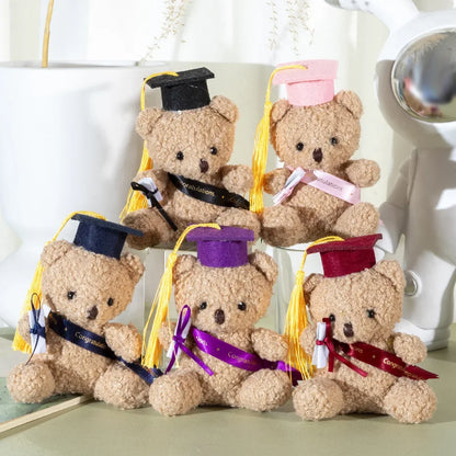 Doctor Teddy Bear Plush Toy – Small Sitting Doctor Bear Doll Pendant for Kids, Students & Graduation Gifts