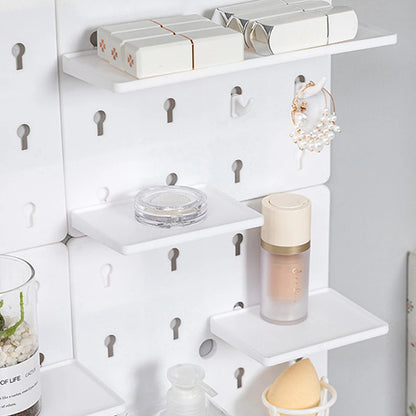 Wall-Mounted Perforation-Free Plastic Shelf – Bathroom & Dormitory Wall Hanging Organizer for Student Bedroom & Headboard