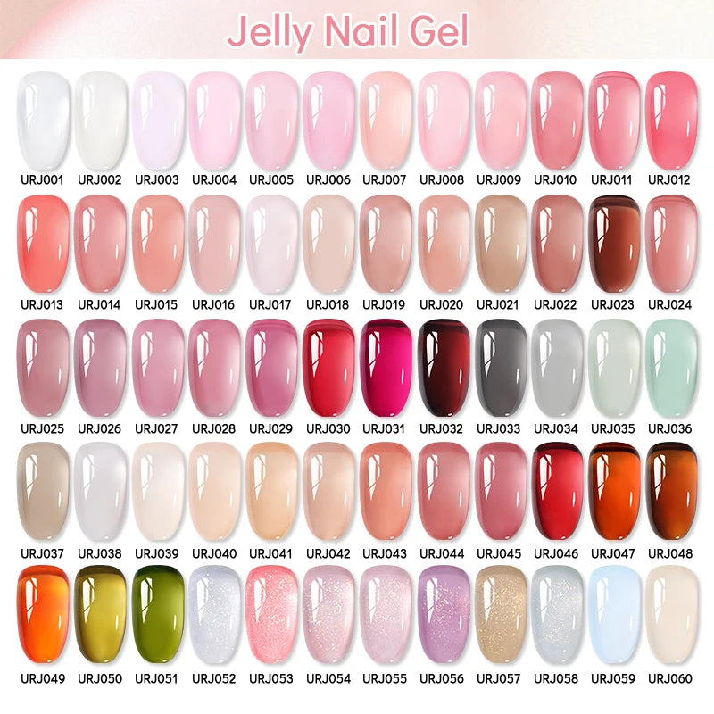 UR SUGAR 15ml Jelly Milky White Gel Polish – Translucent UV Soak Off Nail Art Varnish Semi-Permanent Fashion Nail Color
