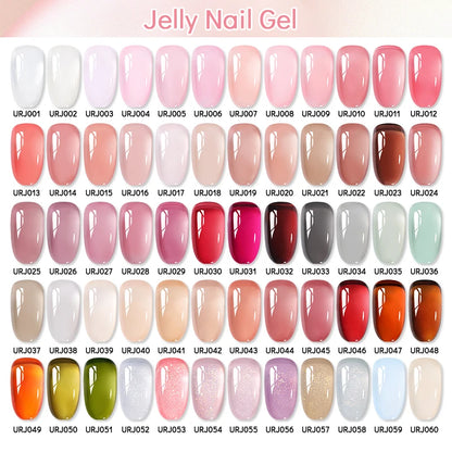 UR SUGAR 15ml Jelly Milky White Gel Polish – Translucent UV Soak Off Nail Art Varnish Semi-Permanent Fashion Nail Color