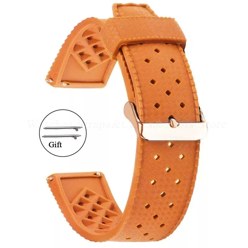 Premium Tropic Silicone Watch Strap – 20mm & 22mm Quick Release Waterproof Rubber Bracelet for Seiko, Oris & Omega