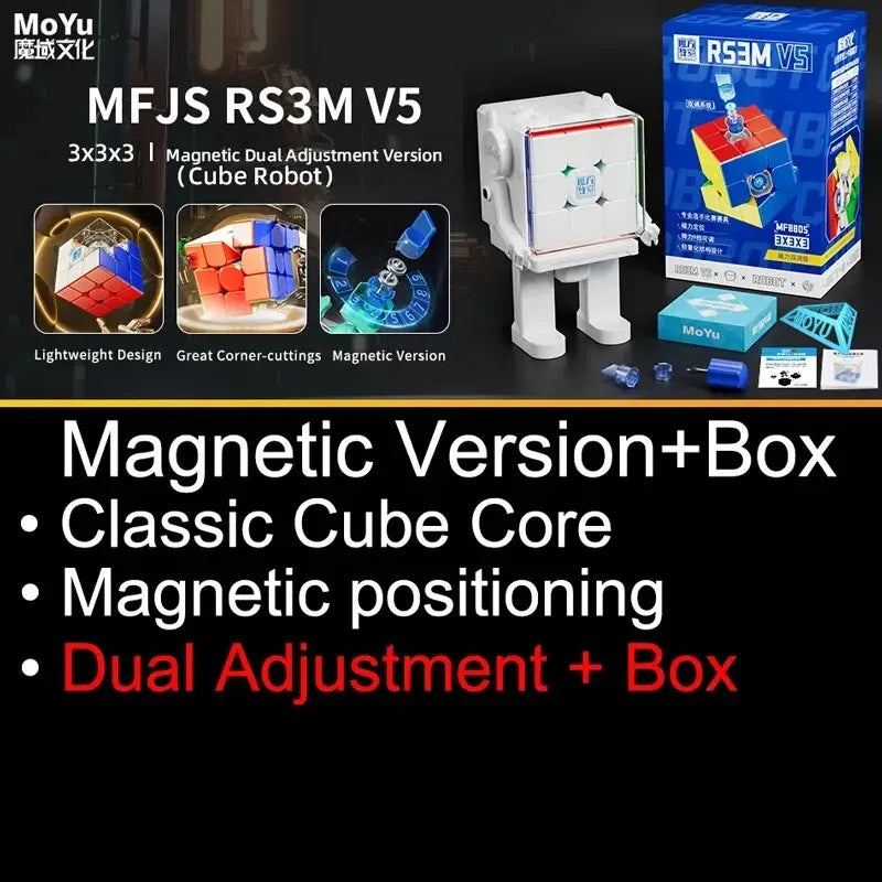 MoYu RS3M V5 3x3 Magnetic Speed Cube - Professional Magic Cube Puzzle for Speedcubing and Fidget Fun
