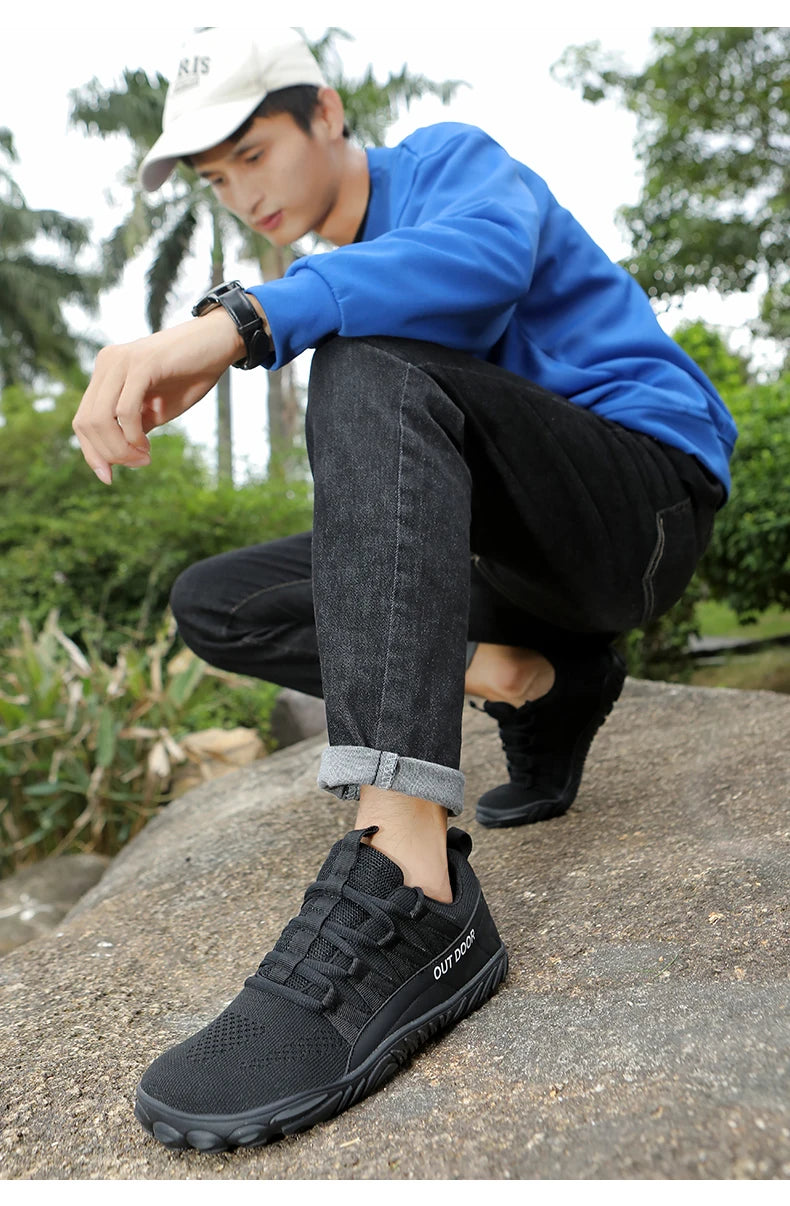 New Plus-Size Hiking & Outdoor Shoes – Wide Fit Barefoot Casual Sneakers for Men & Women