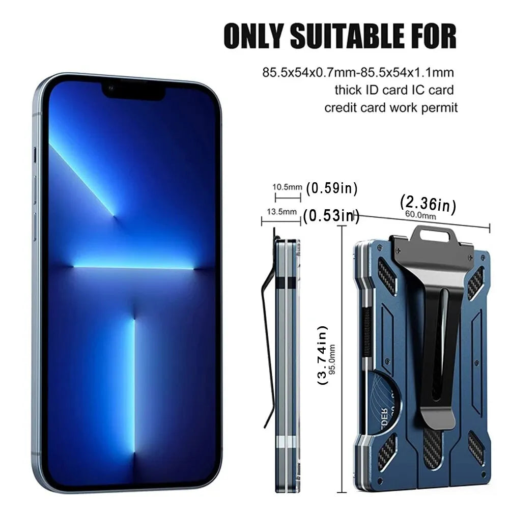 Men's Outdoor Tactical Wallet: Aluminum Magsafe Card Holder - Fashionable & Practical Mini Smart Wallet, Holds Up to 15 Cards