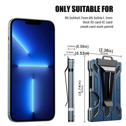 Men's Outdoor Tactical Wallet: Aluminum Magsafe Card Holder - Fashionable & Practical Mini Smart Wallet, Holds Up to 15 Cards