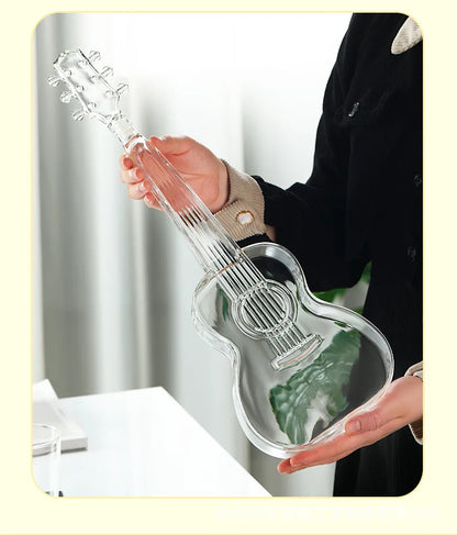 High Borosilicate Glass Wine Decanter – Guitar & Violin Shaped Thickened Transparent Bottle, Decorative Craft Wine Set