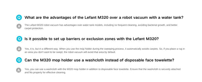 Lefant M320 Robot Vacuum Cleaner with Mop – 6000Pa Suction, 210 Min Runtime, 800ML Dustbin, Carpet Detection