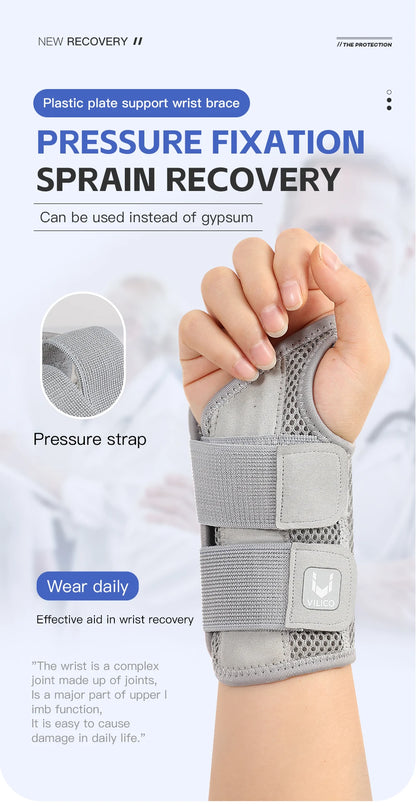 Wrist Brace for Carpal Tunnel — Hand Support with Splints for Arthritis, Tendonitis, Sprains, and Wrist Pain