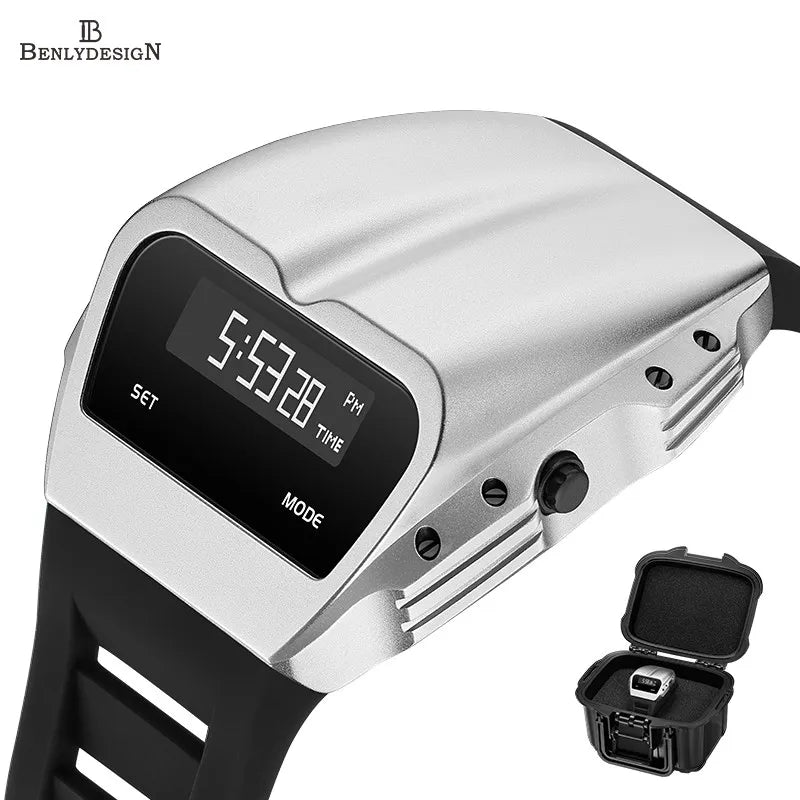 Men’s Retro Digital Watch - Waterproof Electronic Wristwatch with Vintage Style