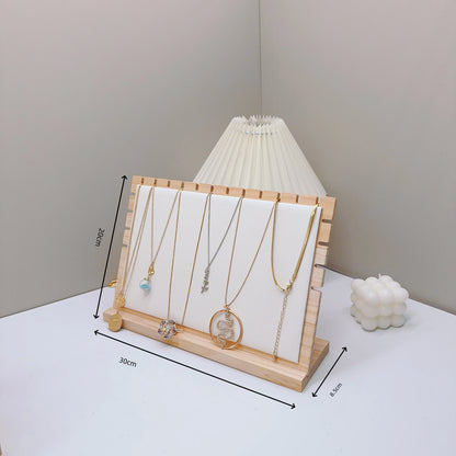 Creative Solid Wooden Necklace Display Frame – Pendant Support Jewelry Display Stand
