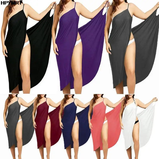 Women’s Summer Halter Dress – Sexy Cross Back Sleeveless Beach Sundress Solid Color Plus Size 5XL Casual Beachwear Skirt Outfit