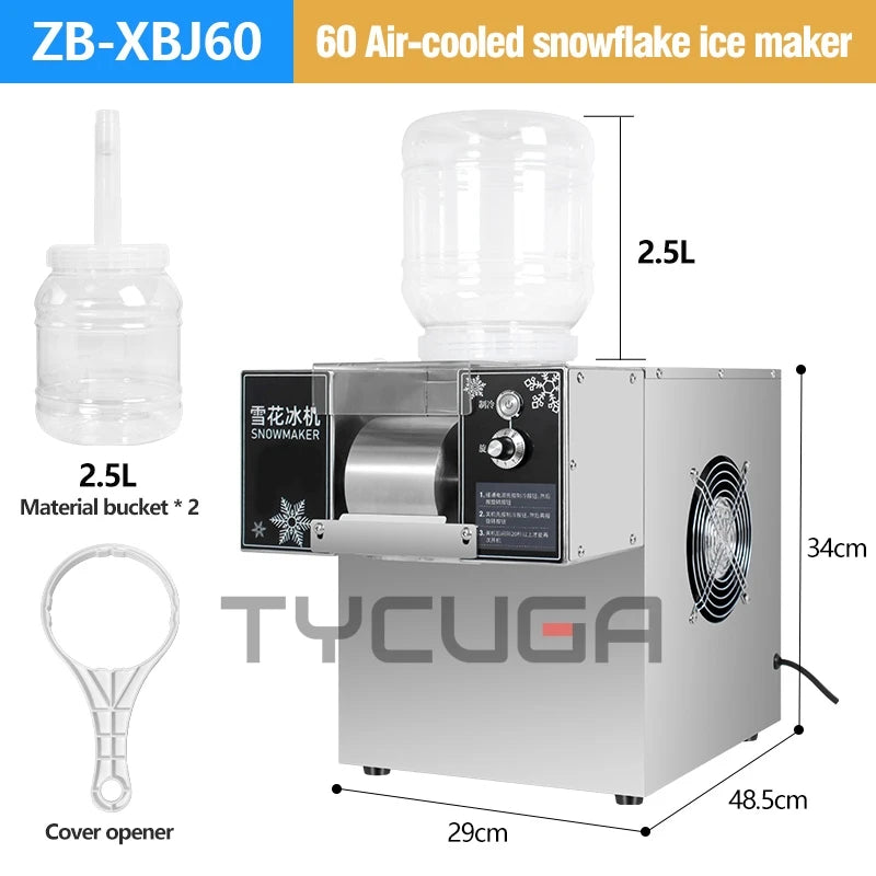 Korea Bingsu Snowflake Ice Shaver Machine – 360W 3L Ice Maker for Dessert, Includes Refrigerant, Ships to Europe, Russia, Mexico