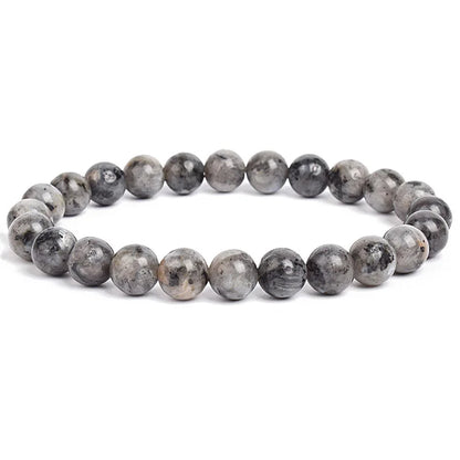 Natural Stone Bead Bracelet - Amethyst Crystal Quartz Aquamarine Jade Agate Elastic Bangle Jewelry for Women & Men