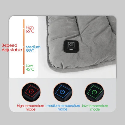 USB Heated Seat Cushion - 3-Speed Adjustable Electric Heating Pad for Home, Car, Office & Pets (45 × 45cm)