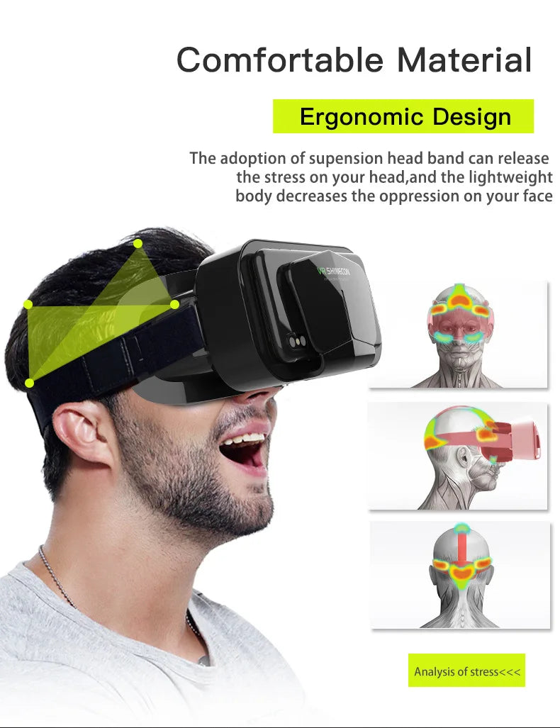 Shinecon 3D VR Glasses – Virtual Reality Headset with Controller for Smartphone Gaming