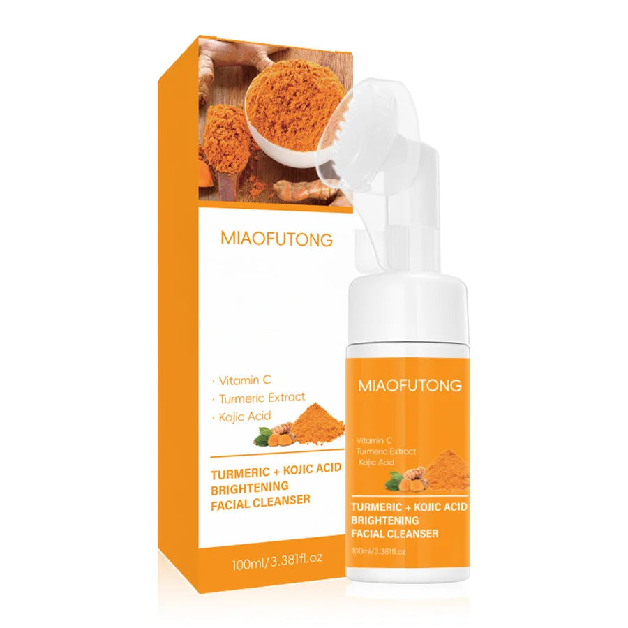 Turmeric & Kojic Acid Cleanser and Soap Set - Deep-Cleansing Skincare for Oil Control, Blackhead Care, and Radiant-Looking Skin