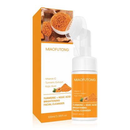 Turmeric & Kojic Acid Cleanser and Soap Set - Deep-Cleansing Skincare for Oil Control, Blackhead Care, and Radiant-Looking Skin
