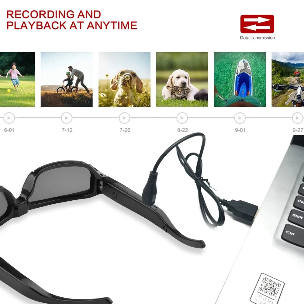 1080P HD Mini Glasses Camera - Wearable Video Recorder for Outdoor Sports & Hands-Free Recording