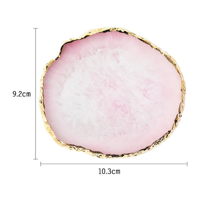 1PC Round Resin Agate Stone Nail Art Palette: False Nail Tips Mixing Color Drawing Pallet - Gel Polish Display Shelf Manicure Tool